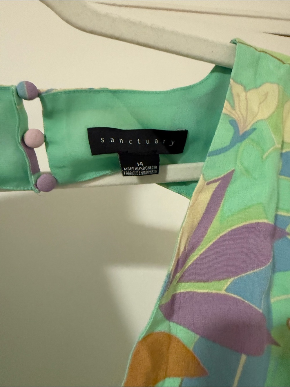 Sanctuary Mint Green Floral Maxi Dress with Puff Sleeves - Picture 4 of 7